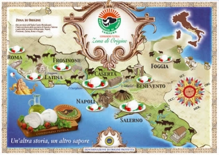 Mozzarella di bufala campana: La zona di produzione Mozzarella di bufala campana: La zona di produzione